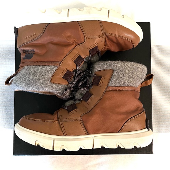 Sorel Explorer II Carnival Felt waterproof brown winter boot shoe - Picture 4 of 7